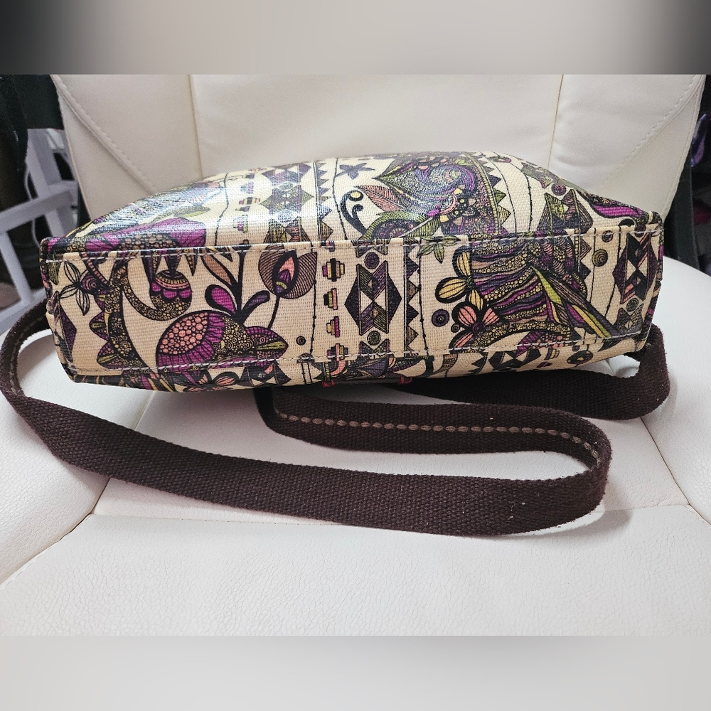 Sakroots Floral Cream Purple Crossbody Bag - Picture 7 of 12